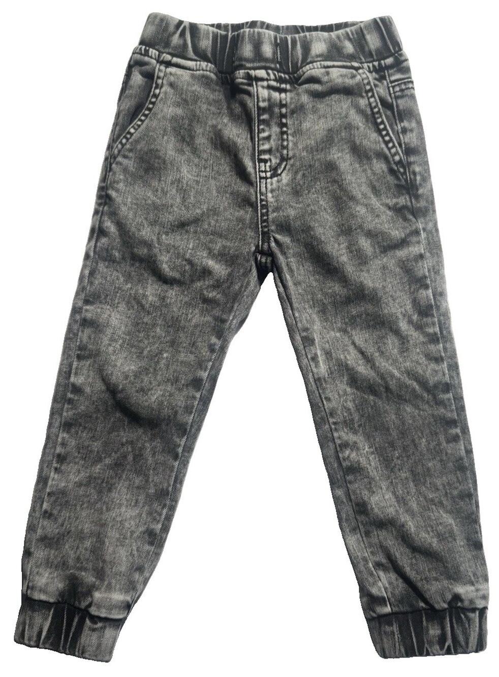 George Hats Gray Acid Wash Jogger Jeans Boys 3T/4T Pull On Elastic Waist